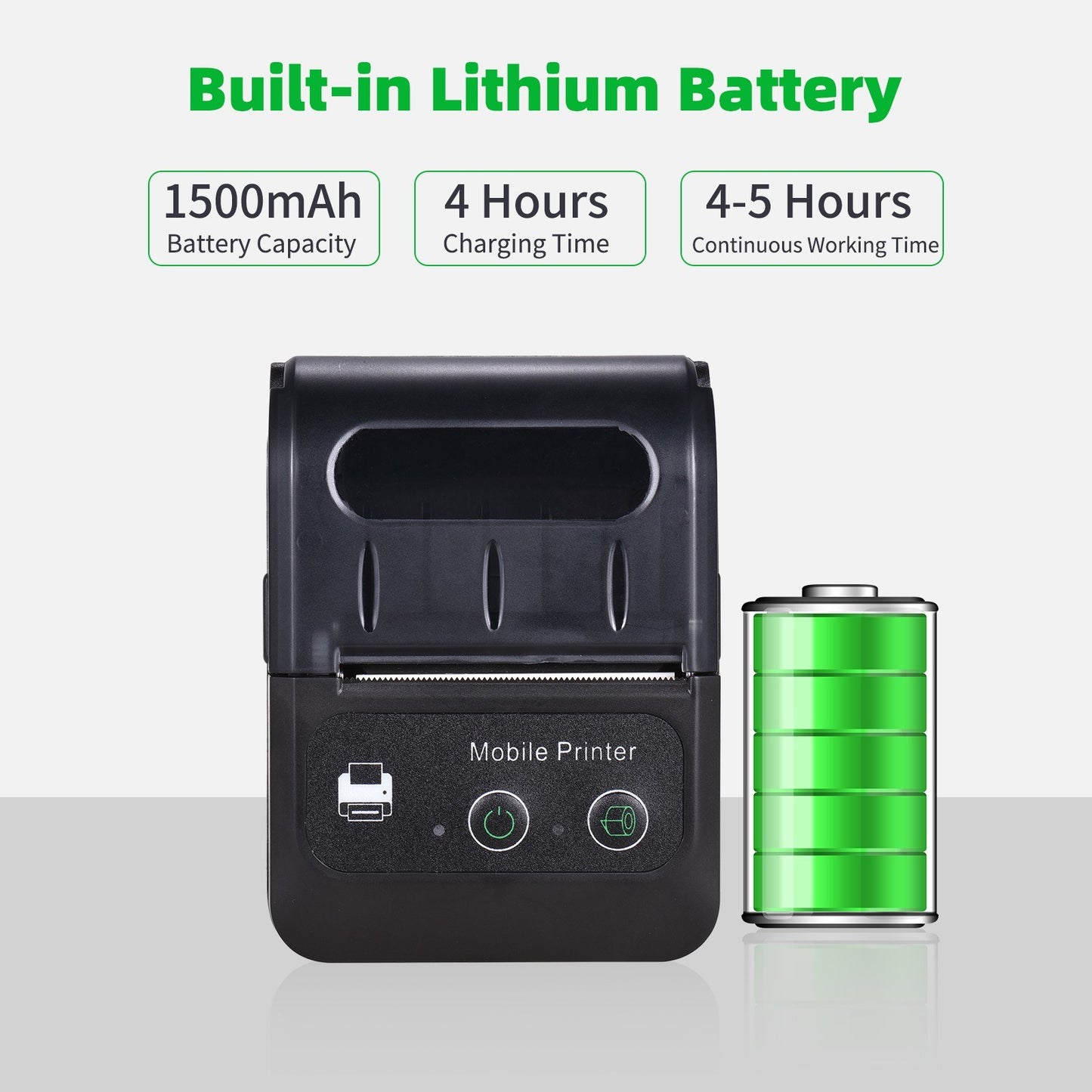 Compact Bluetooth 58mm Thermal Receipt Printer for Restaurants and Retail
