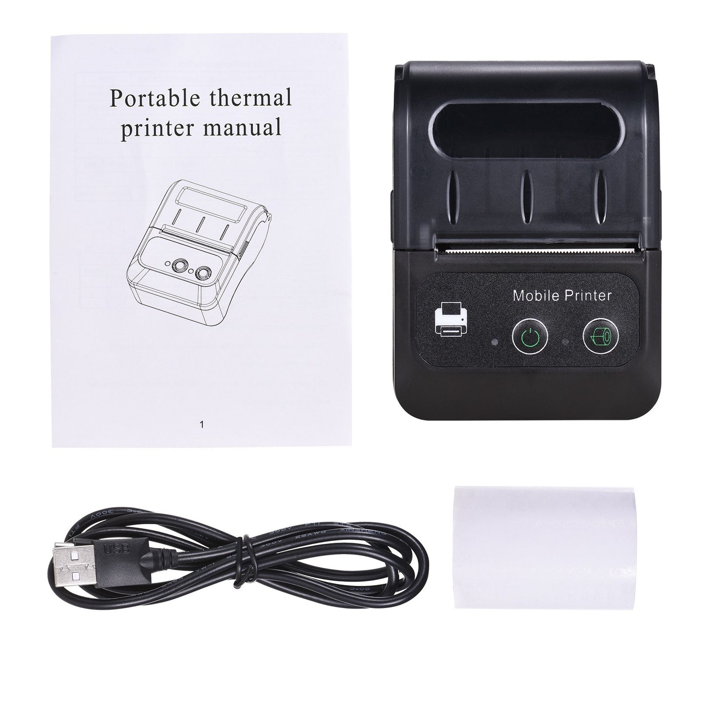 Compact Bluetooth 58mm Thermal Receipt Printer for Restaurants and Retail