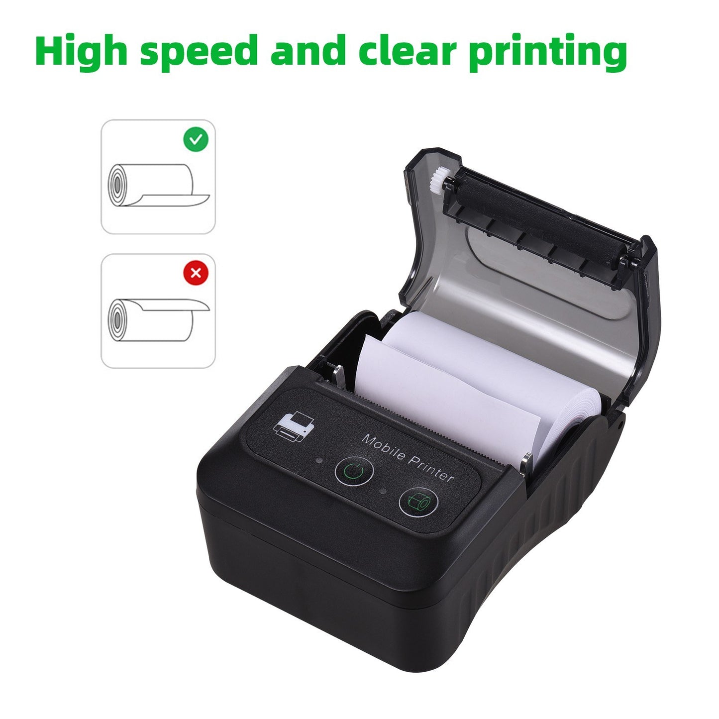 Compact Bluetooth 58mm Thermal Receipt Printer for Restaurants and Retail