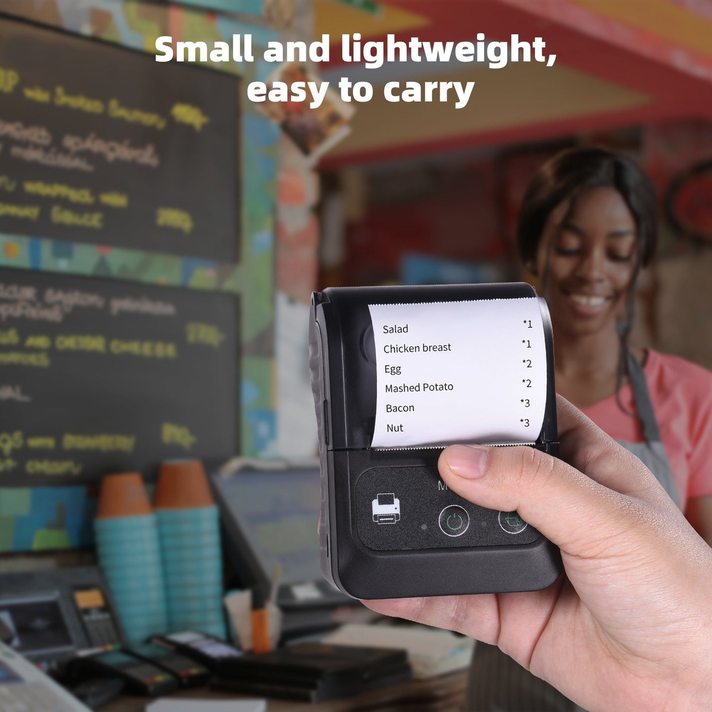 Compact Bluetooth 58mm Thermal Receipt Printer for Restaurants and Retail