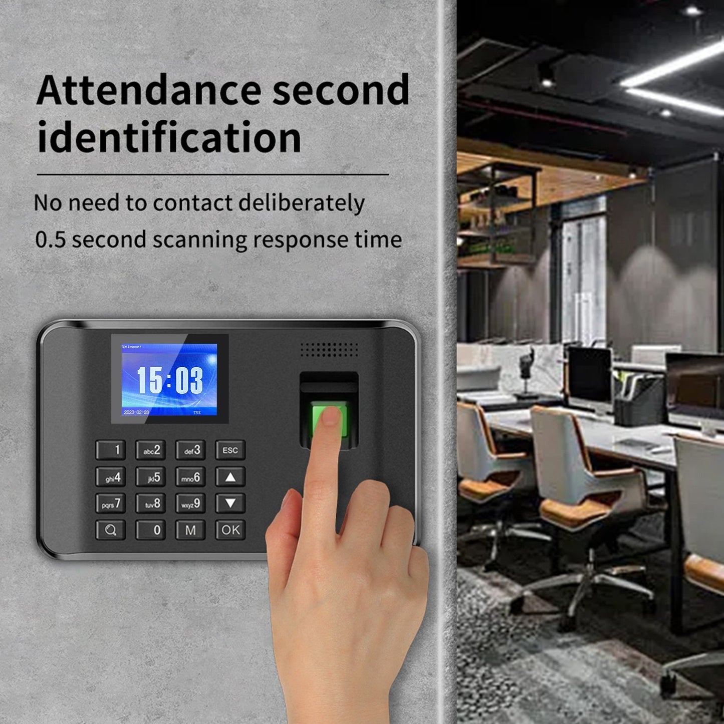 2.4 LCD Biometric Fingerprint Password Attendance Machine with USB Support