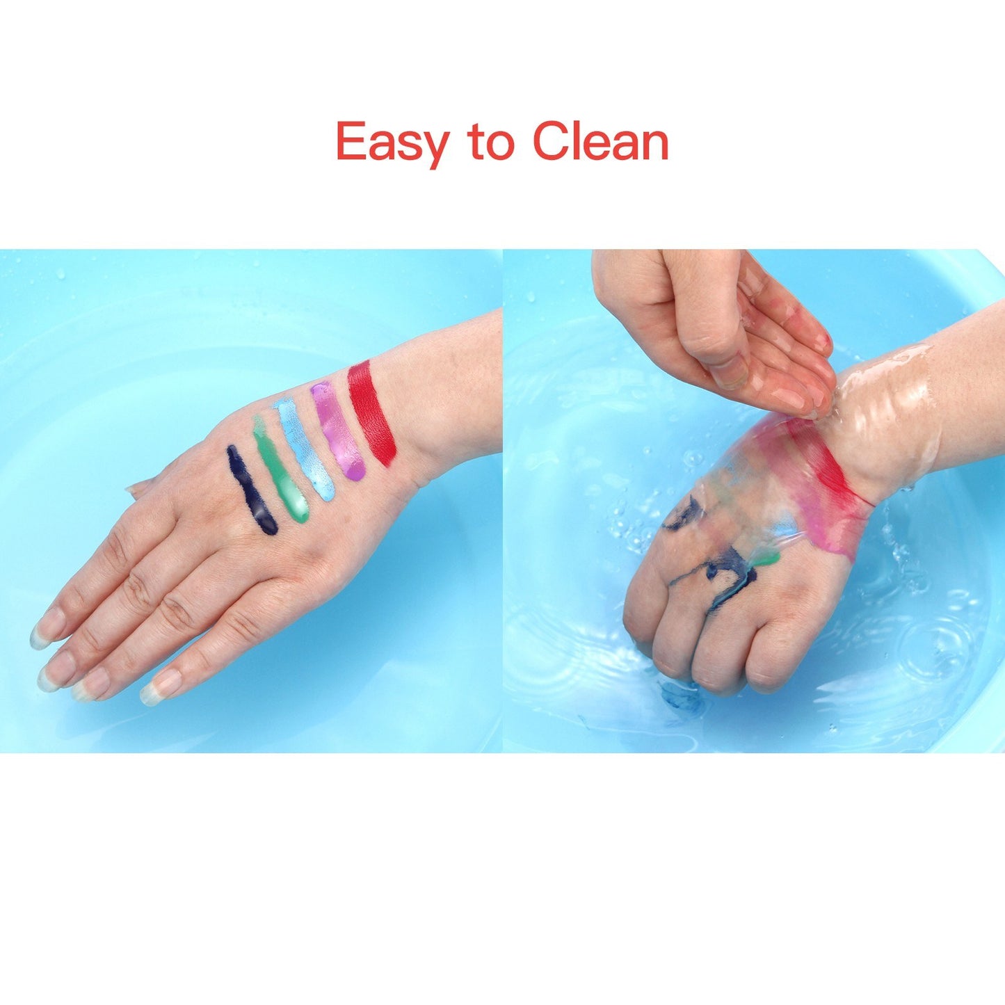 24-Color Washable Body Paint Kit with 2 Brushes