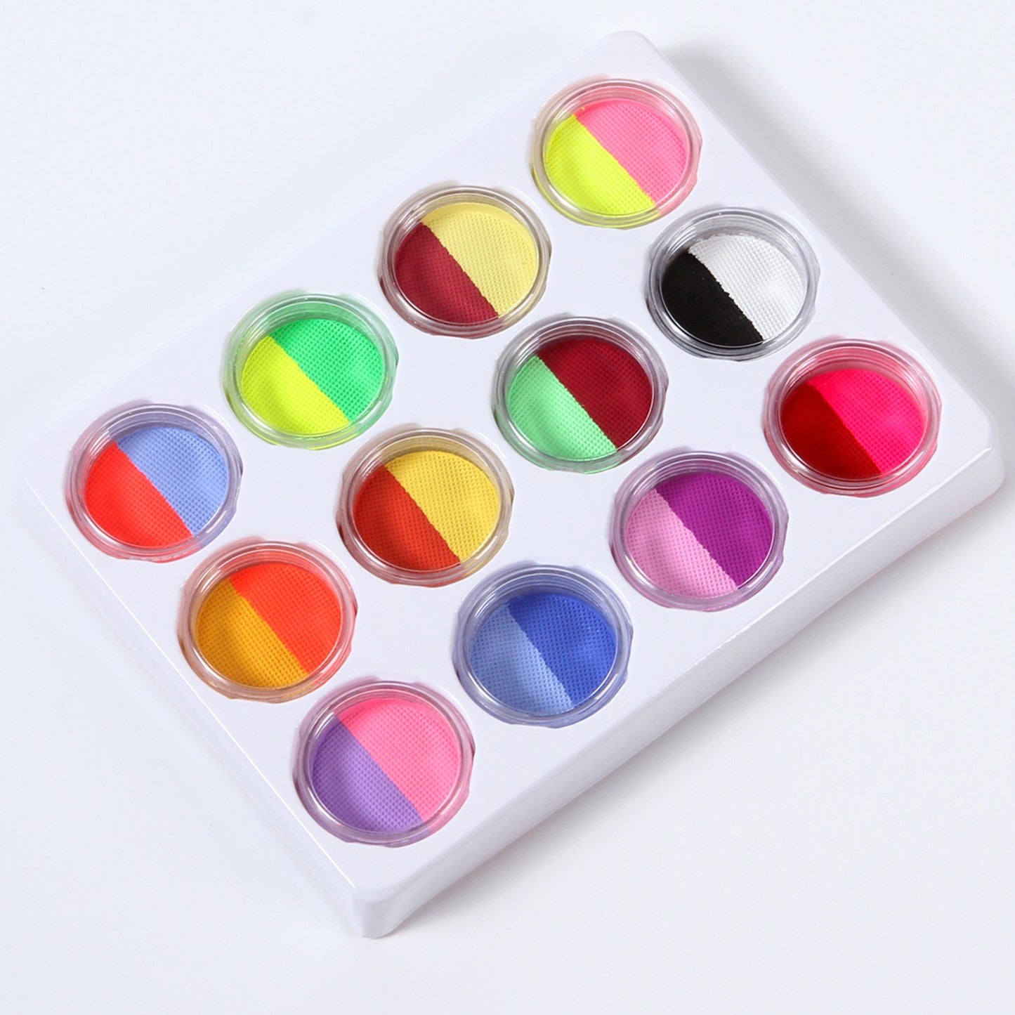 24-Color Washable Body Paint Kit with 2 Brushes