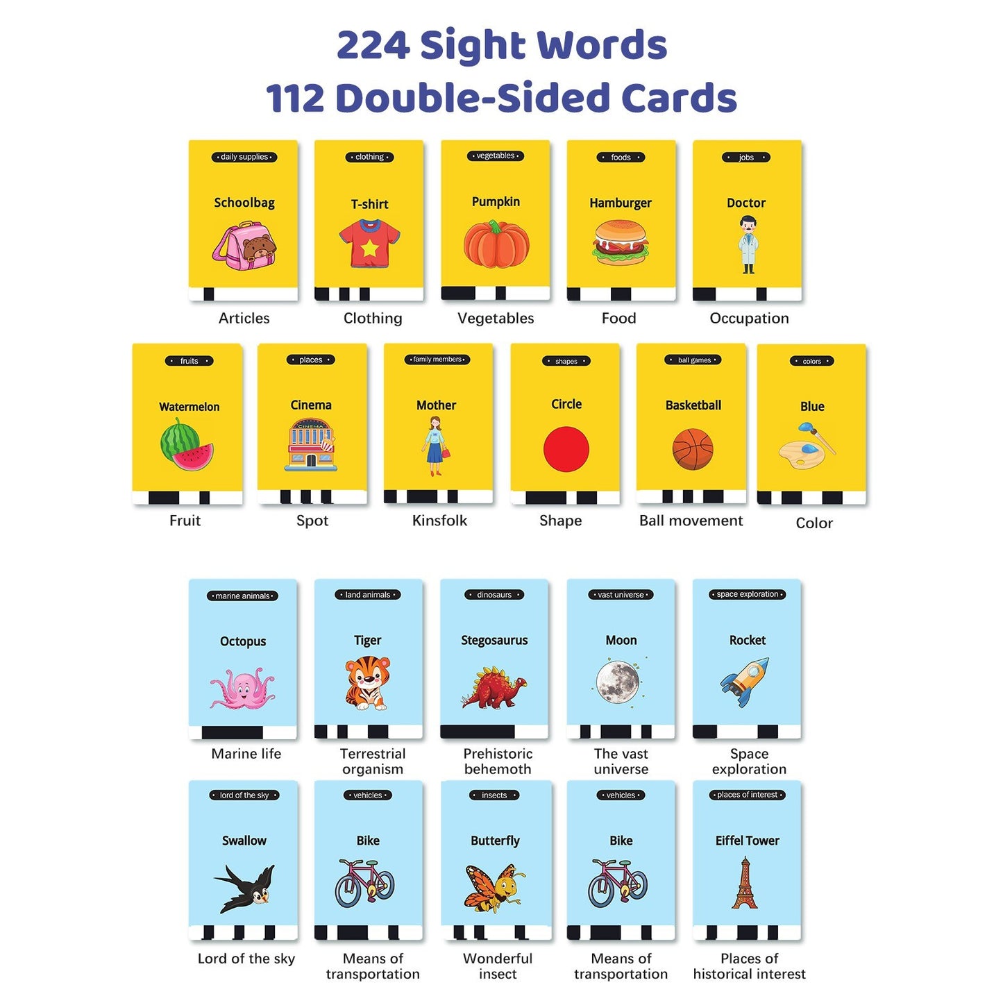 2-in-1 Educational Talking Flash Cards & LCD Writing Tablet with 224 Sight Words for Kids
