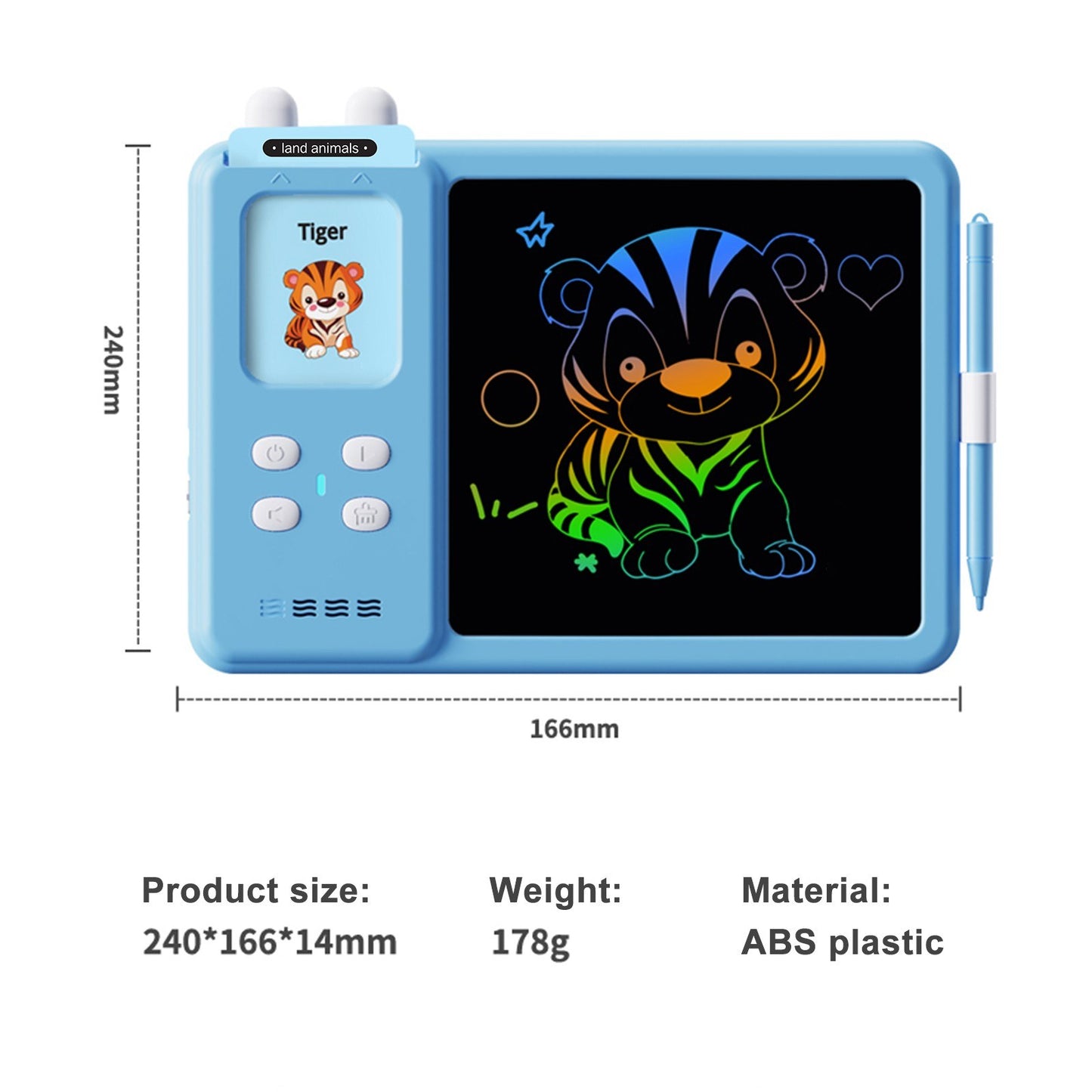 2-in-1 Educational Talking Flash Cards & LCD Writing Tablet with 224 Sight Words for Kids
