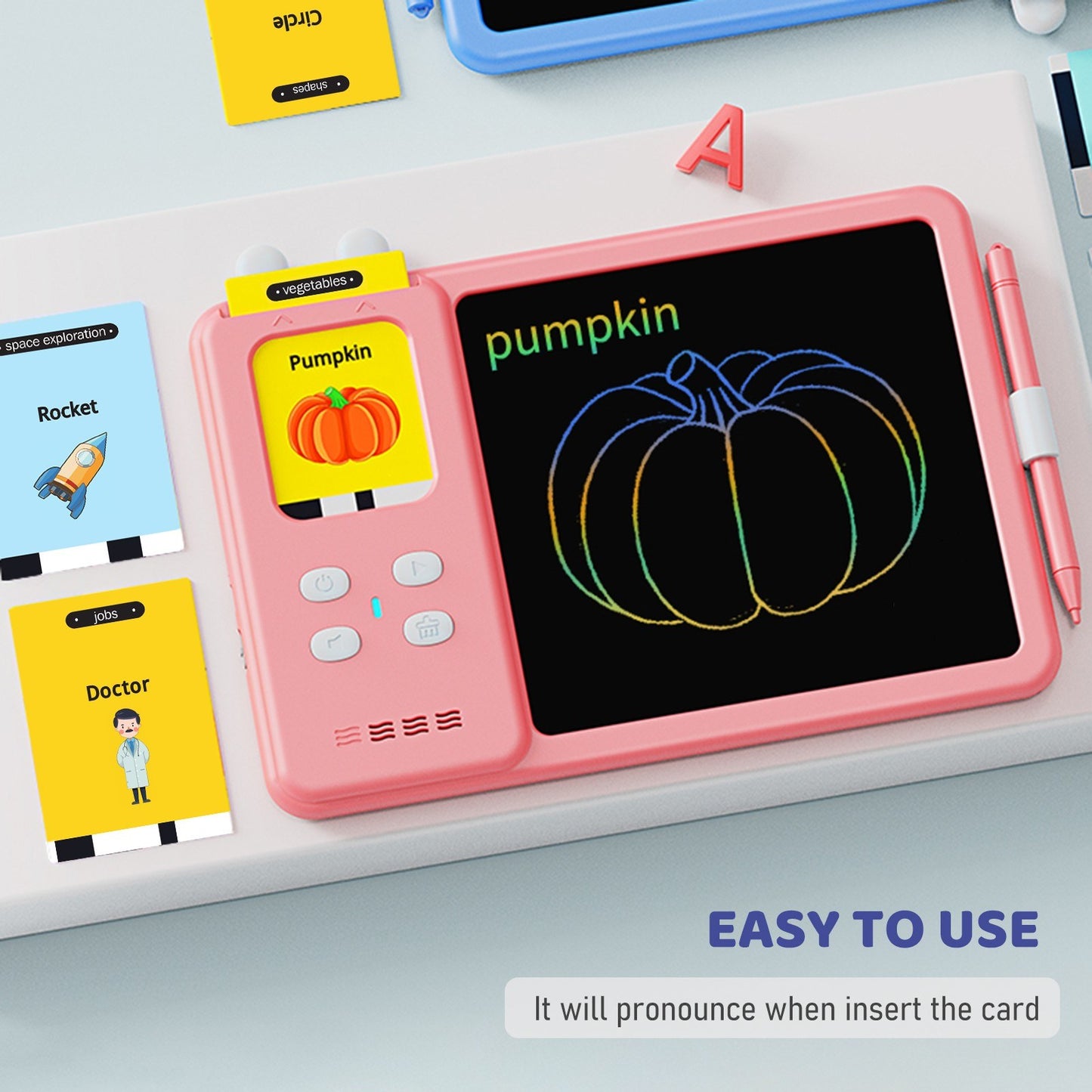 2-in-1 Educational Talking Flash Cards & LCD Writing Tablet with 224 Sight Words for Kids