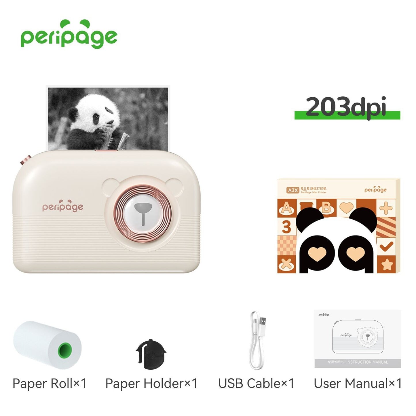 PeriPage A3X Portable Mini Photo Sticker Printer