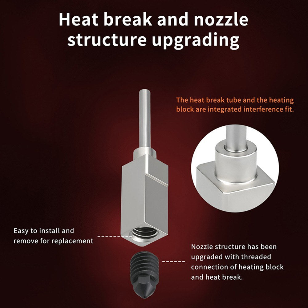 Enhanced Hotend Kit with Copper-Plated Heater Block