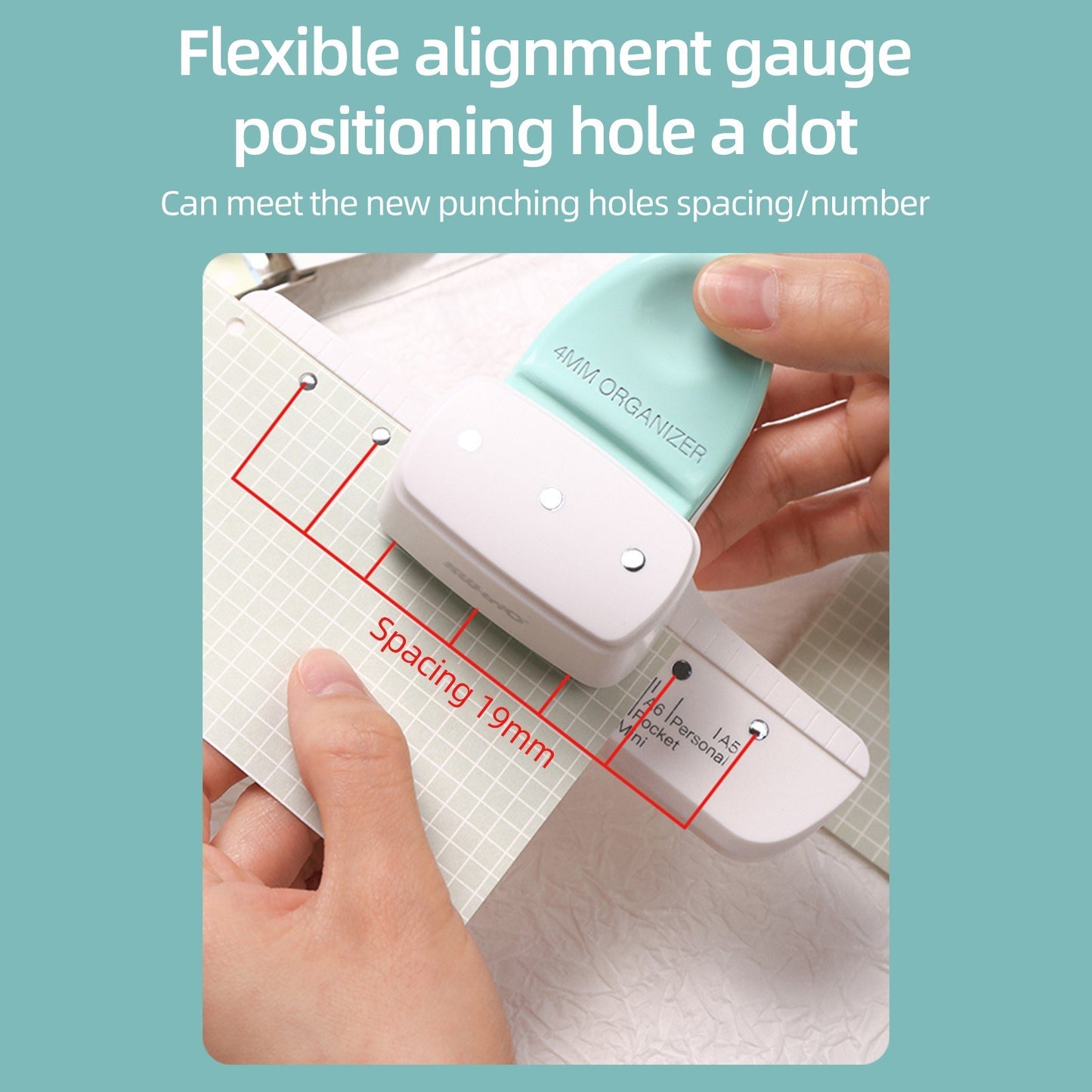 Adjustable KW-trio 9027 3-Hole Loose Leaf Punch for Daily Planners
