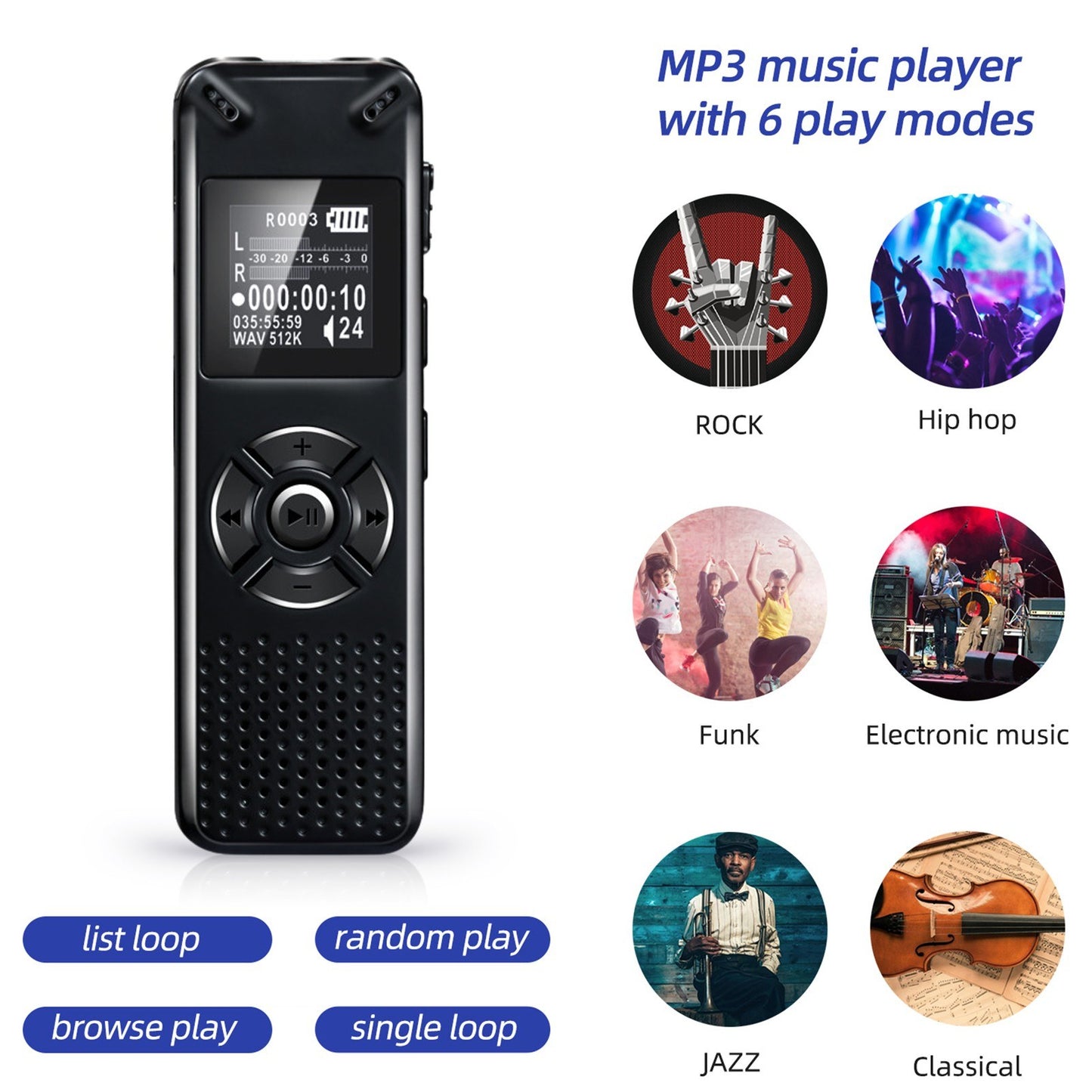 8GB Voice Activated Recorder Pen with Playback