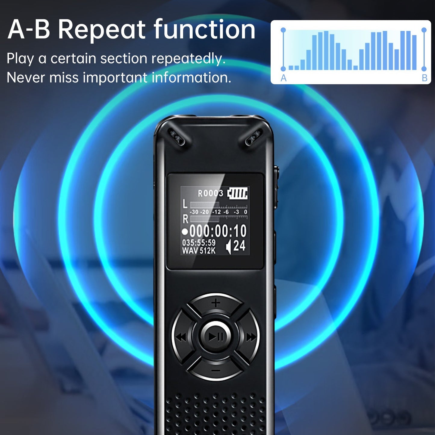 8GB Voice Activated Recorder Pen with Playback