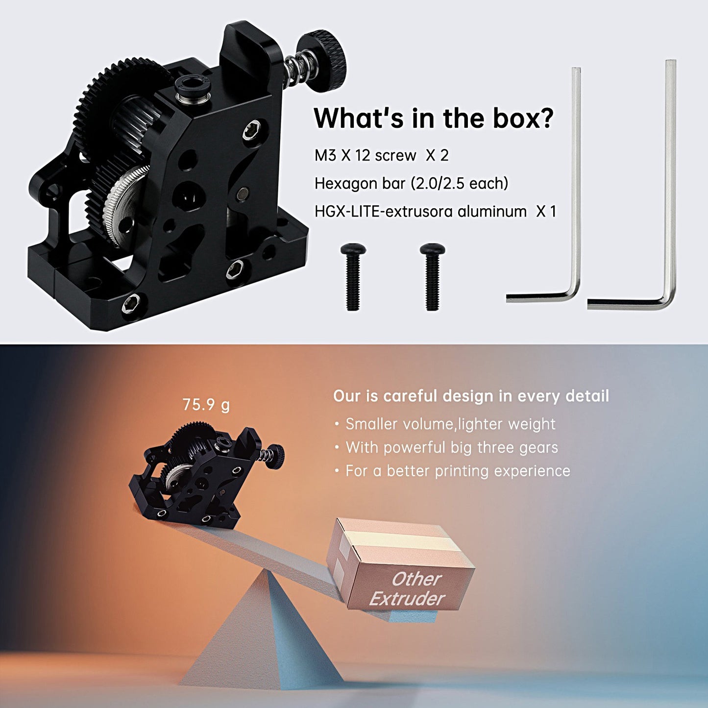 Two Trees HGX-LITE 3D Printer Extruder for CREALITY Compatibility
