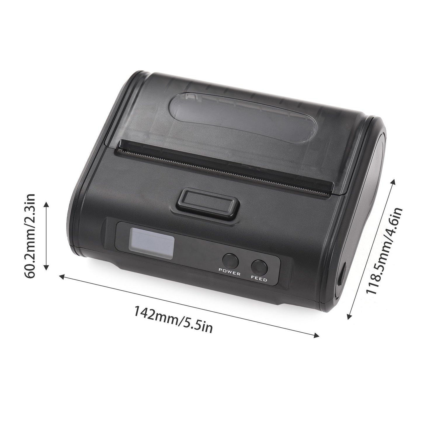 Portable 4-inch Wireless Thermal Receipt Printer, 110mm, 203dpi, BT & USB Connectivity for Small Businesses, Includes 1 Roll Thermal Paper
