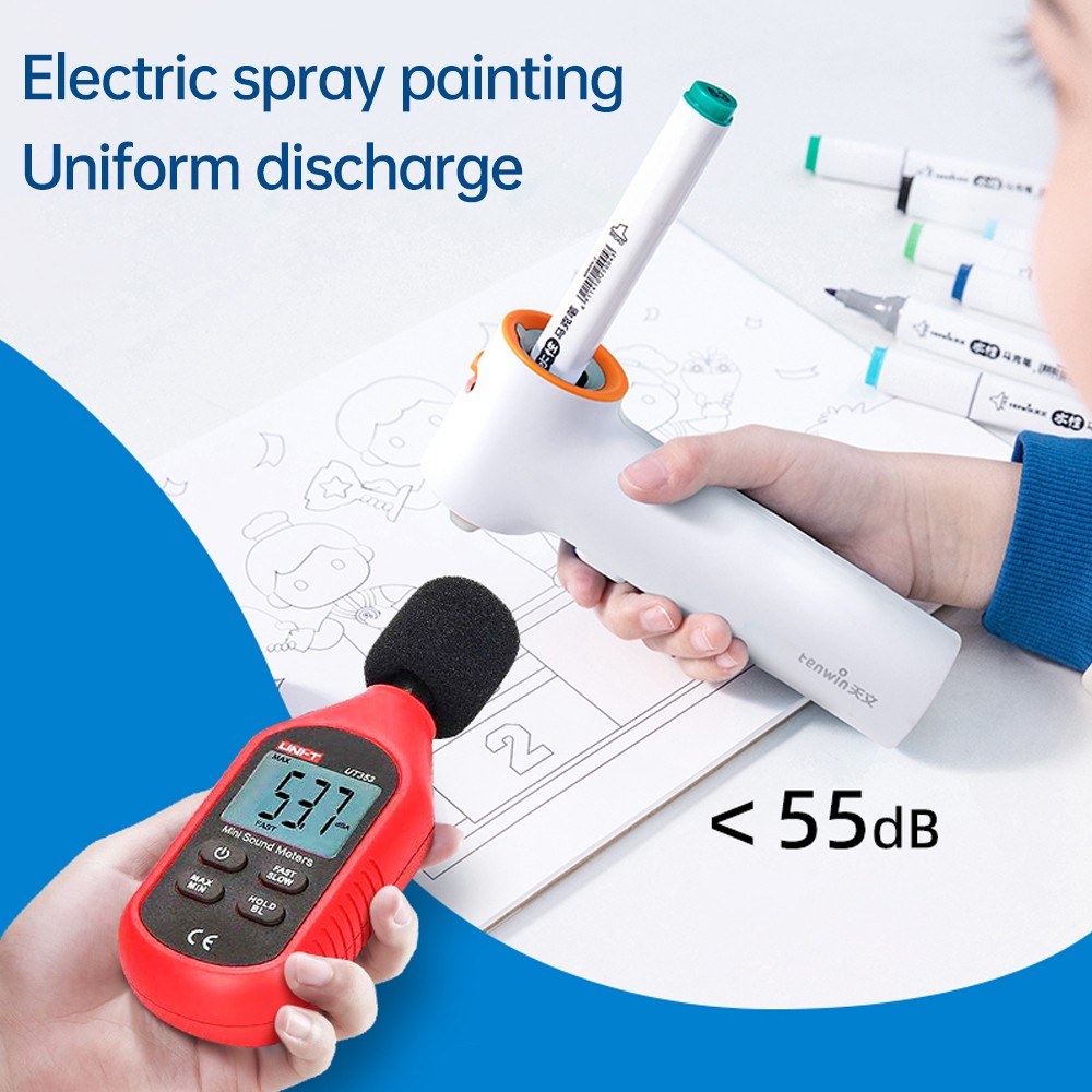 Tenwin Electric Airbrush Sprayer & Graffiti Pen with 2 Nozzles, USB Rechargeable