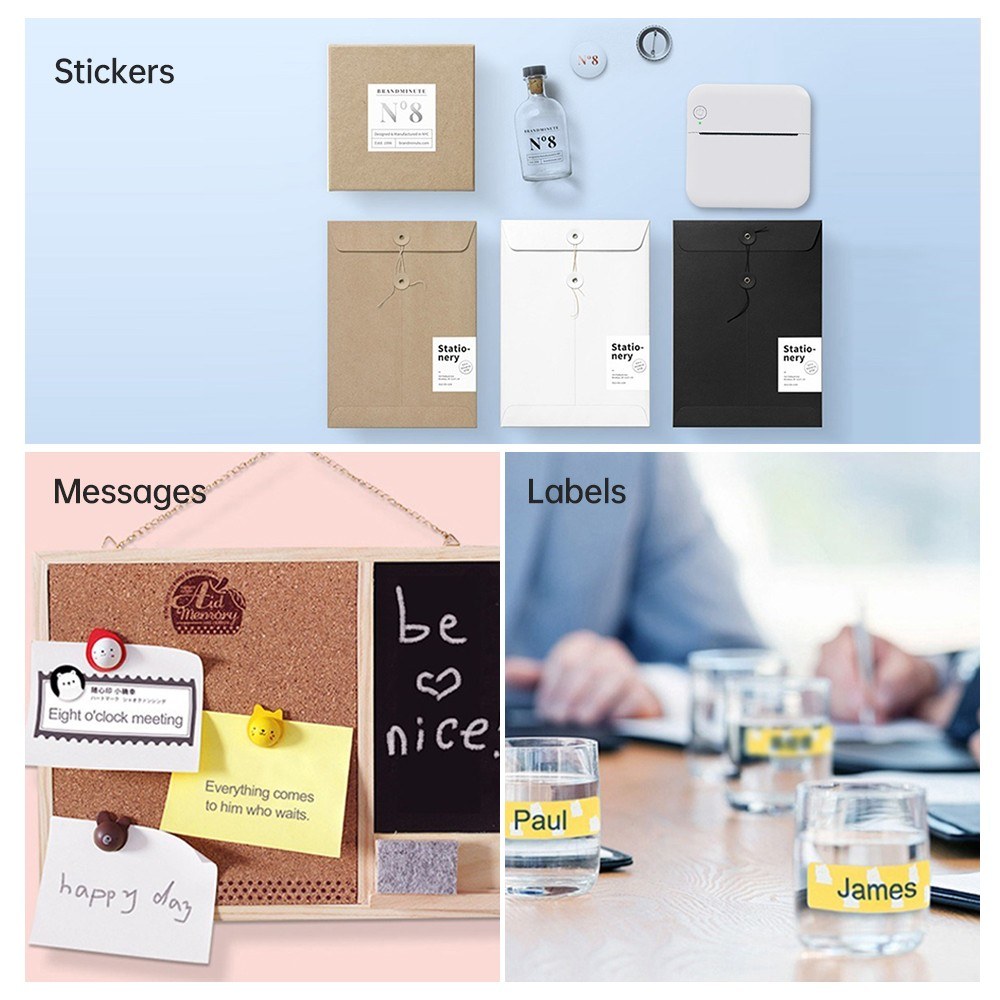 Portable Mini Thermal Printer & Sticker Maker with 57mm Paper Roll
