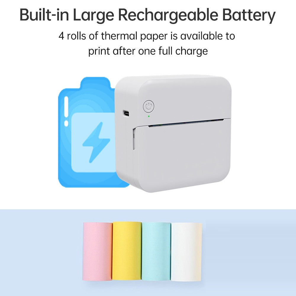 Portable Mini Thermal Printer & Sticker Maker with 57mm Paper Roll