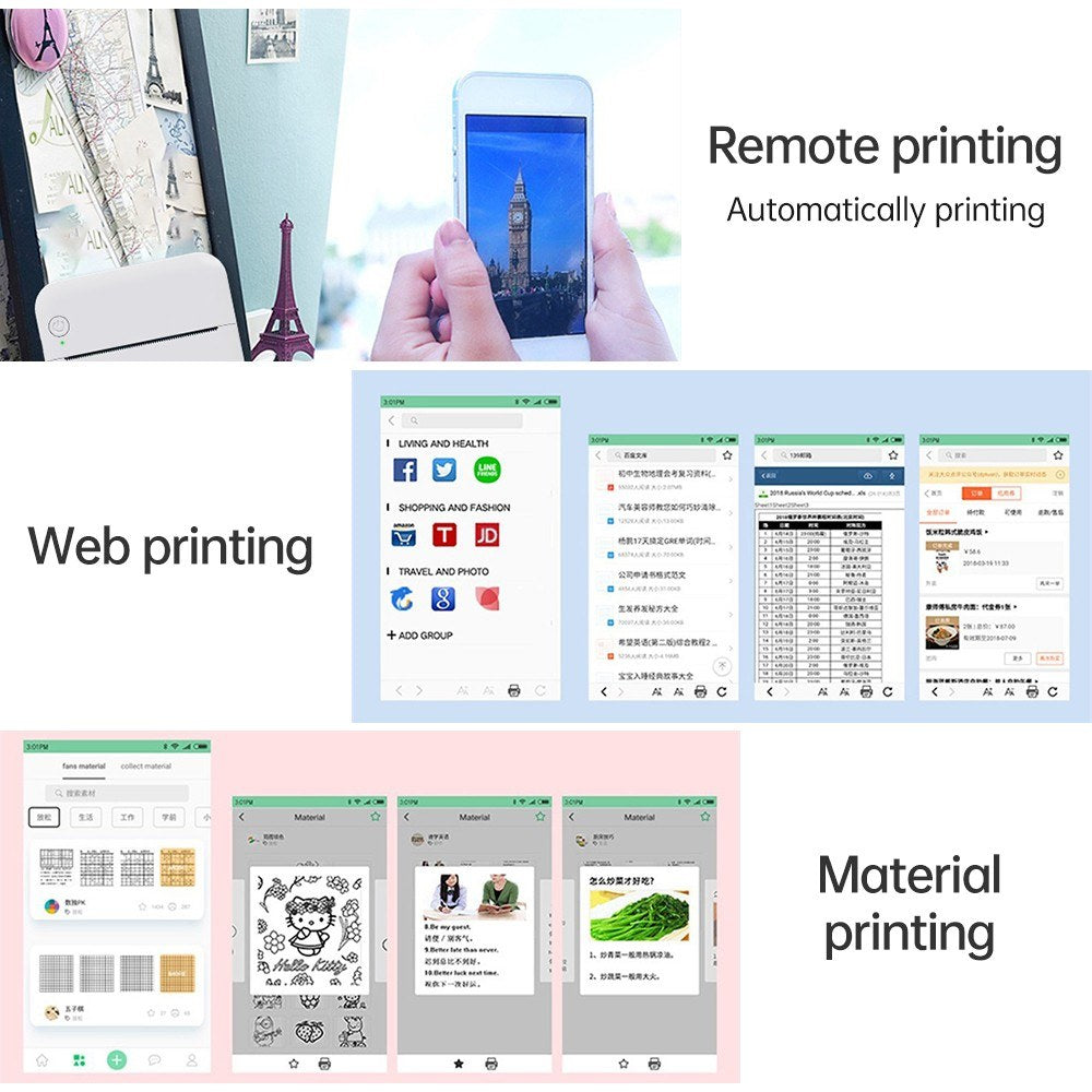 Portable Mini Thermal Printer & Sticker Maker with 57mm Paper Roll