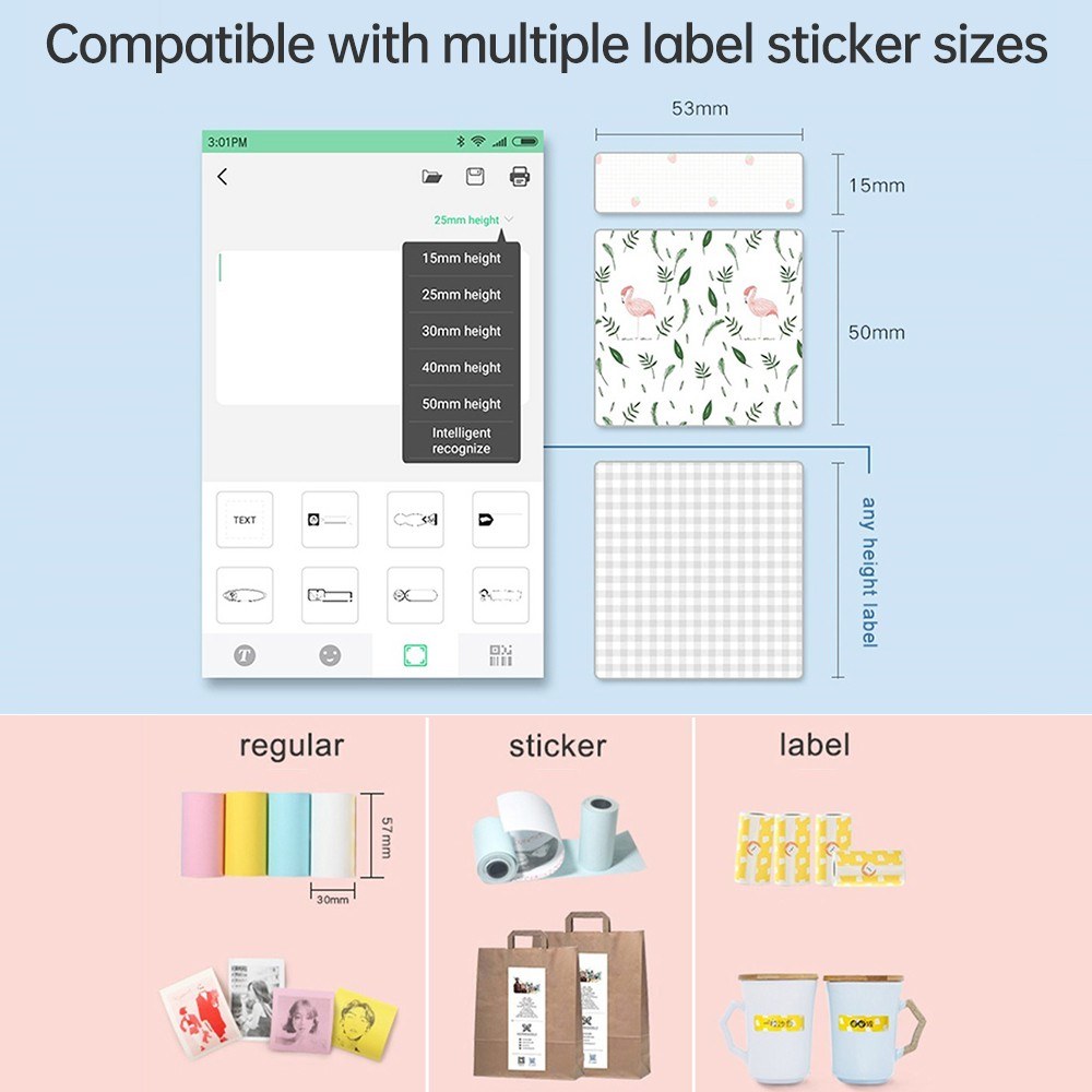 Portable Mini Thermal Printer & Sticker Maker with 57mm Paper Roll