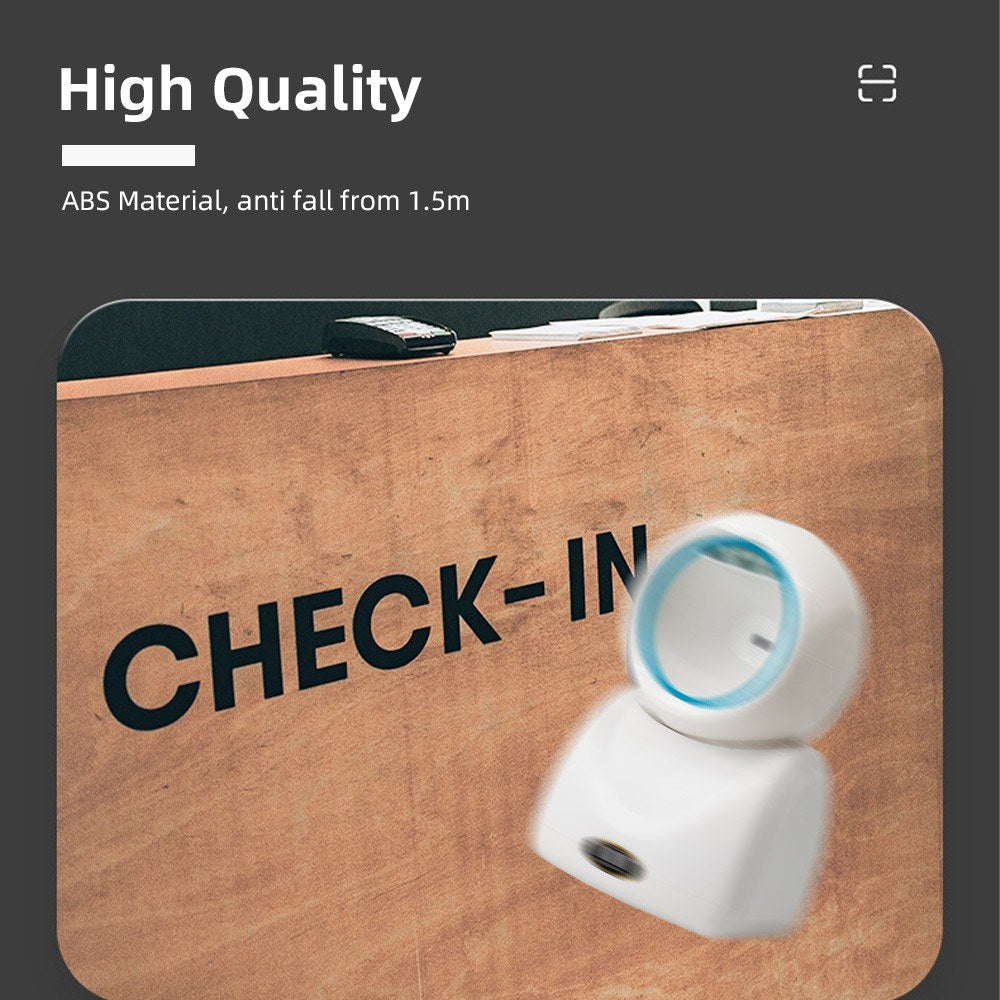 X3-800 High-Speed Wired Desktop Barcode Scanner: 1D/2D/QR Hands-Free Automatic Reader