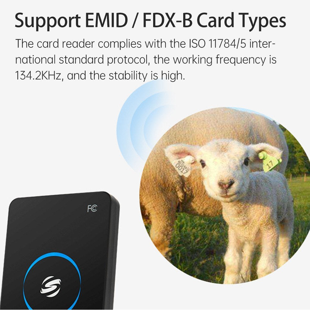 134.2Khz USB RFID ID Card Reader for EMID/FDX-B - Animal & Fish Management
