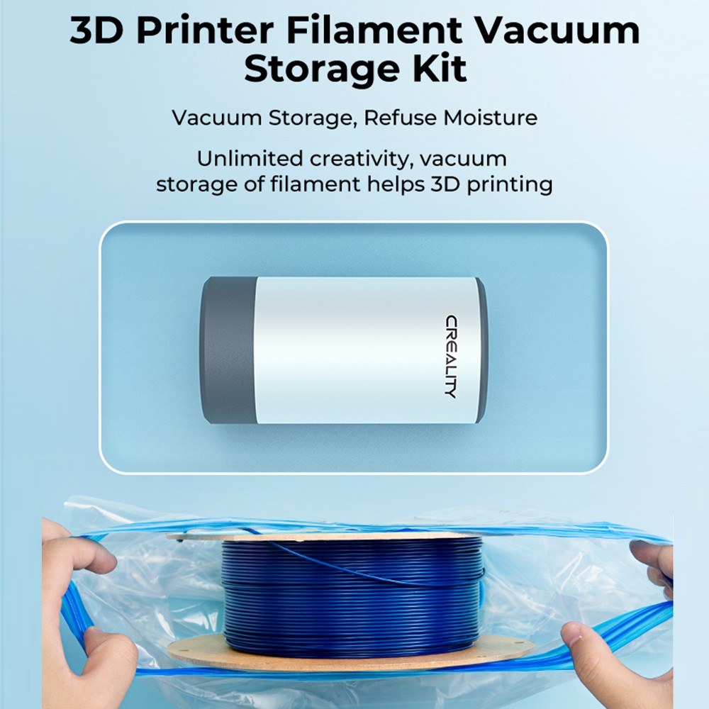 Creality 3D Printer Filament Vacuum Sealer: Dry Storage Bags for PLA, ABS, Nylon, Wood, TPU - Humidity Resistant Electric Pump