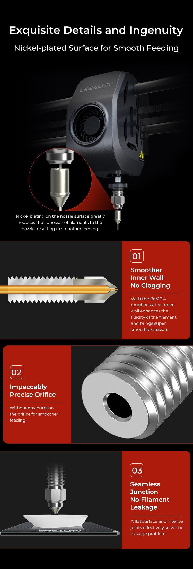 Creality K1 Max High Flow Nozzle Kit, 4PCS, Bimetallic, Heat-Resistant for K1/K1 Max 3D Printer