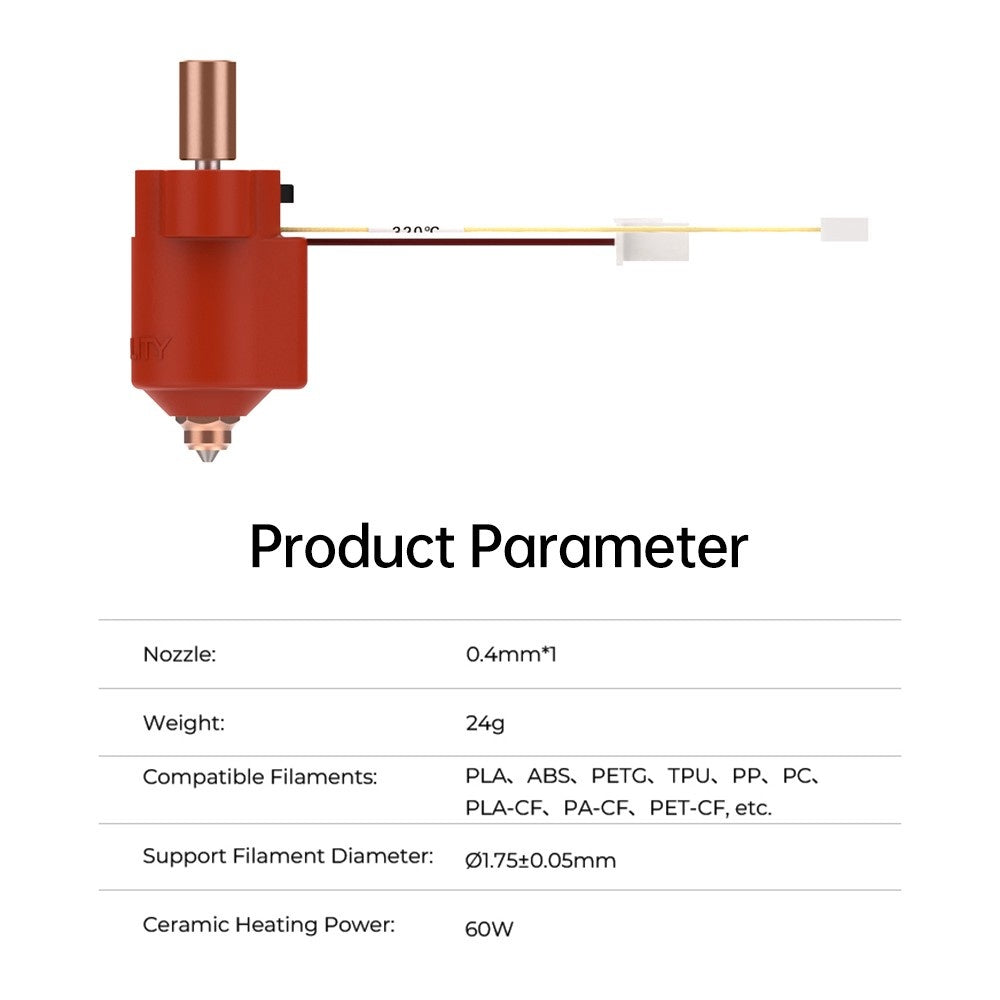 Creality K1 Max Ceramic Heating Block Kit: 60W Power, Excellent Thermal Conductivity, Smooth Filament Feeding for K1/K1 Max 3D Printers