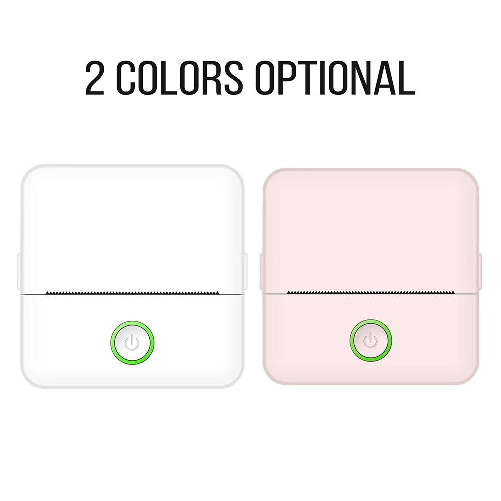 2 Mini Portable Wireless Thermal Printer with BT Connection, Ideal for Pictures & Labels - Includes 1 Roll Thermal Paper, Perfect for Kids & Office, Compatible with Android & iOS
