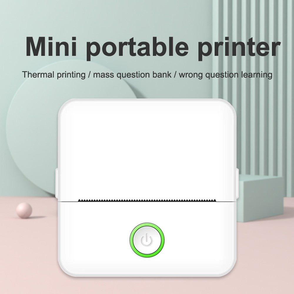 2 Mini Portable Wireless Thermal Printer with BT Connection, Ideal for Pictures & Labels - Includes 1 Roll Thermal Paper, Perfect for Kids & Office, Compatible with Android & iOS
