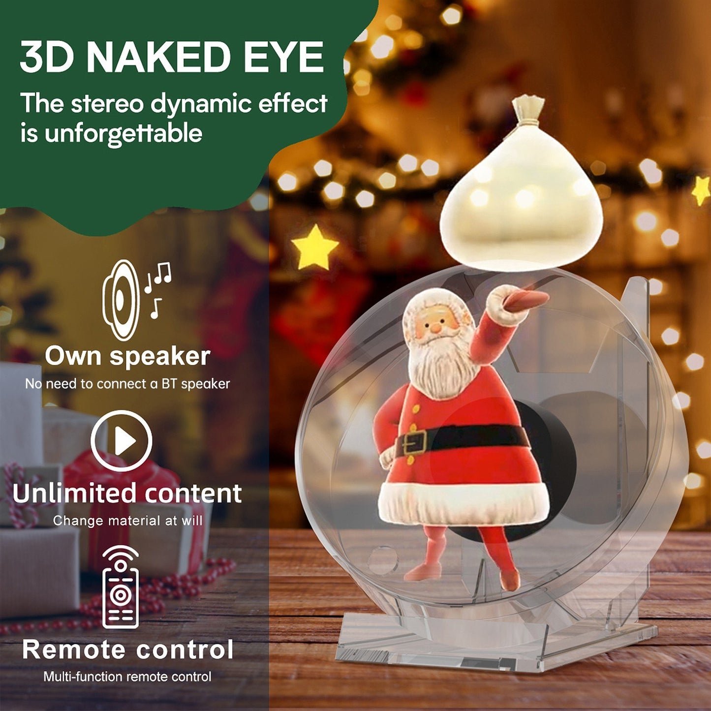 Naked Eye 3D Hologram Projector Fan Display with 16GB Memory
