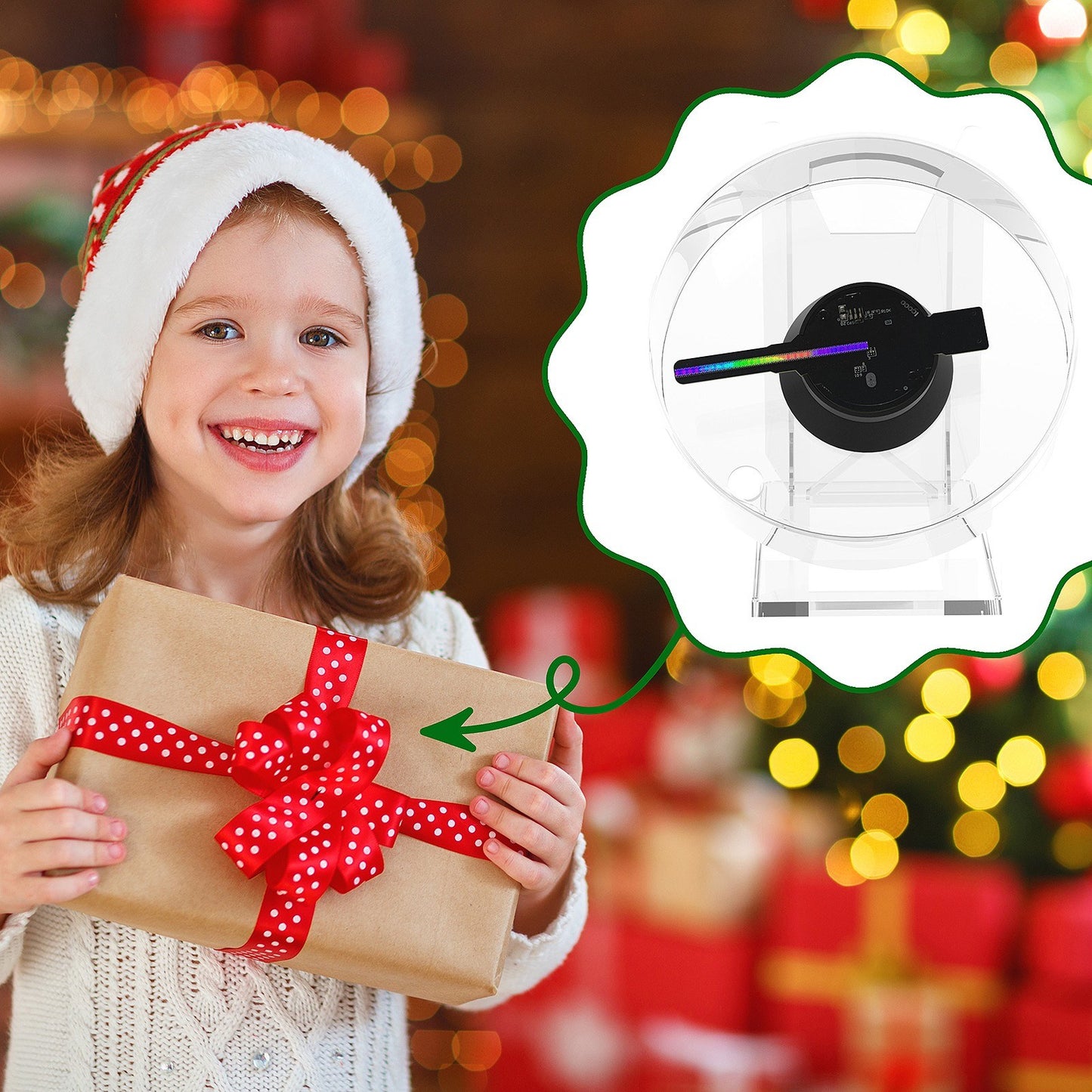 Naked Eye 3D Hologram Projector Fan Display with 16GB Memory