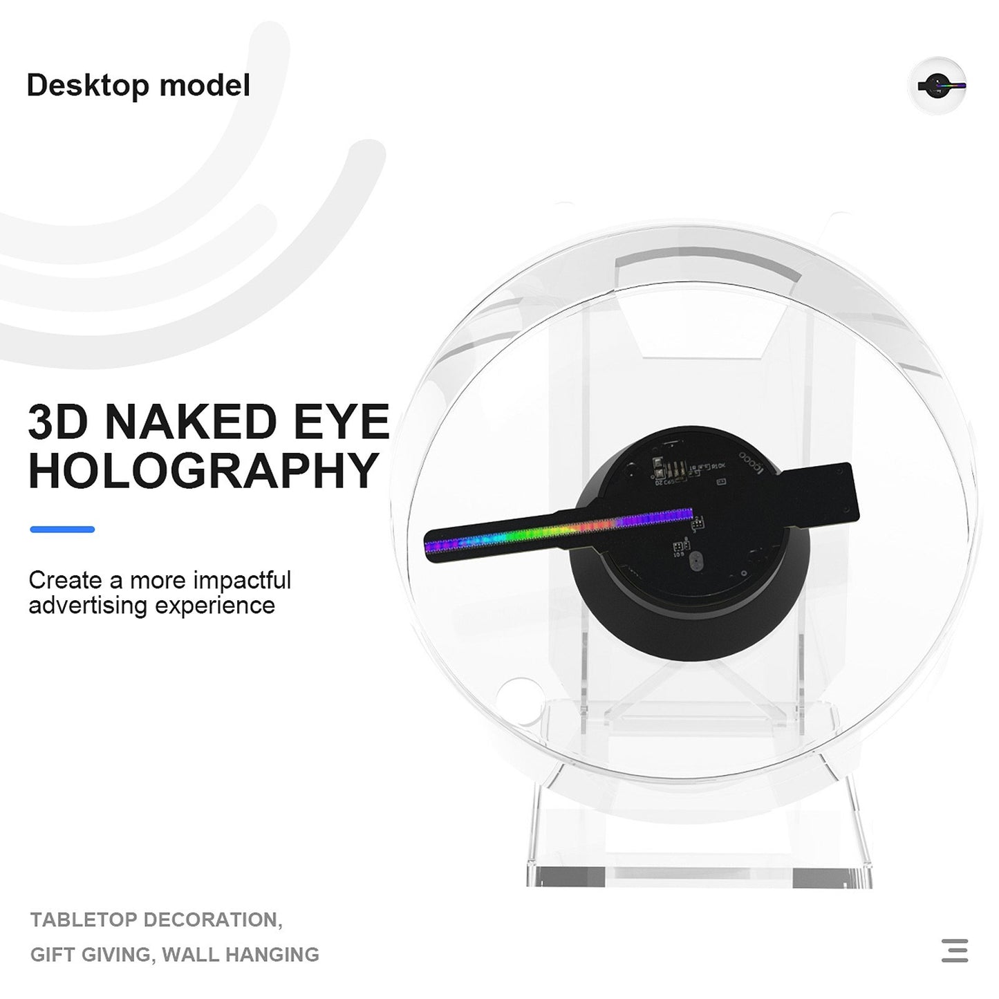 Naked Eye 3D Hologram Projector Fan Display with 16GB Memory