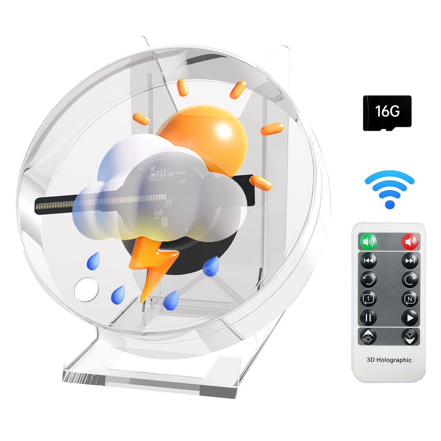 Naked Eye 3D Hologram Projector Fan Display with 16GB Memory
