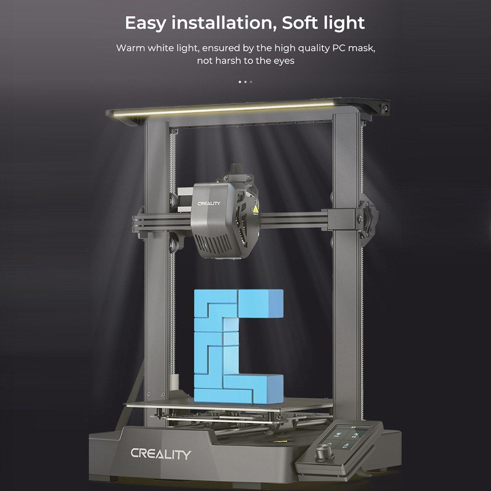 Efficient Creality LED Light Bar Kit, No-Strobe Soft Lighting, Easy Install for Ender-3V3 SE/KE 3D Printers, 24V/5W