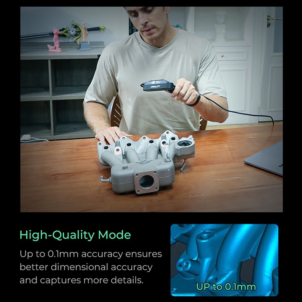 Creality CR-Scan Ferret Pro 3D Scanner, Portable Handheld, 30fps, 0.1mm Accuracy, ASIC Chipset, Dual Mode