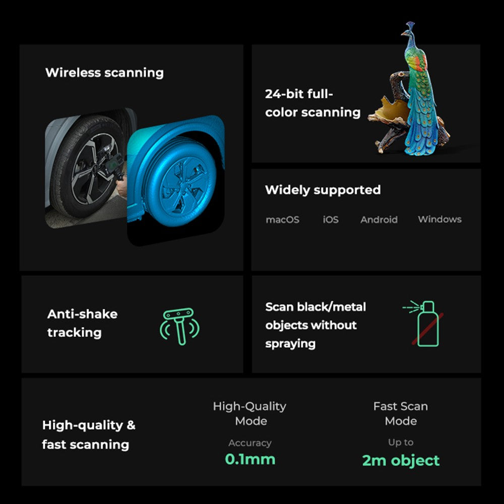 Creality CR-Scan Ferret Pro 3D Scanner, Portable Handheld, 30fps, 0.1mm Accuracy, ASIC Chipset, Dual Mode