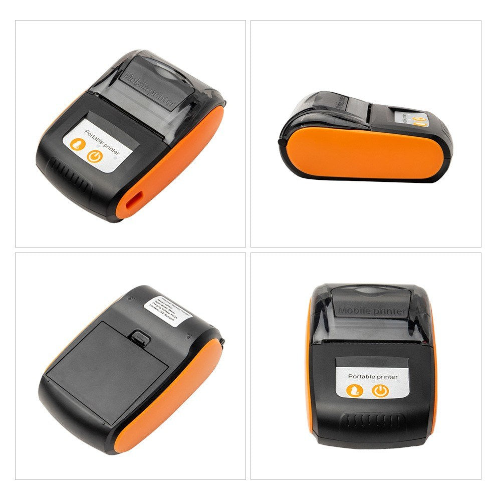 58mm Portable Thermal Receipt Printer: Wireless BT/USB Mini Mobile Printer with 2-Inch Thermal Paper Roll for Small Business, Restaurant, Retail Store