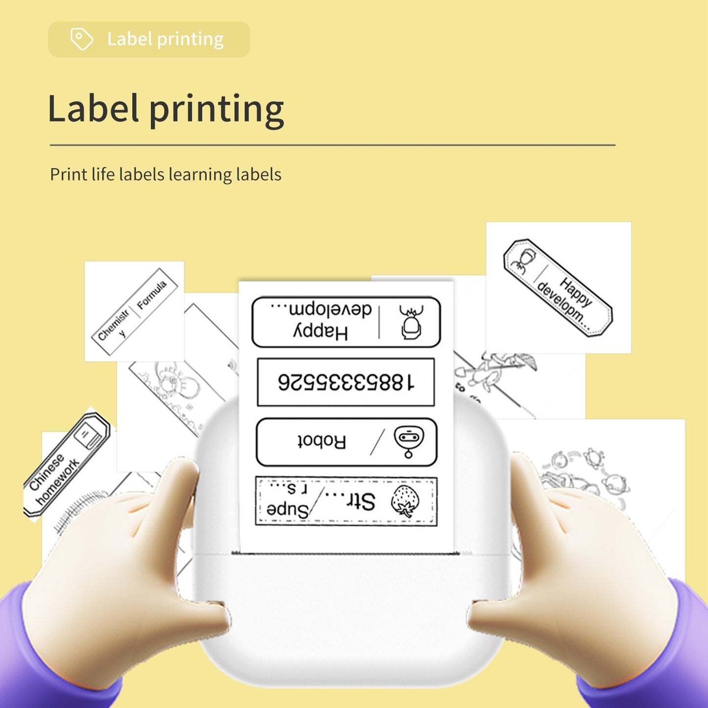 Wireless Mini Pocket Thermal Photo Printer & Label Maker with Paper Roll (57x25mm)