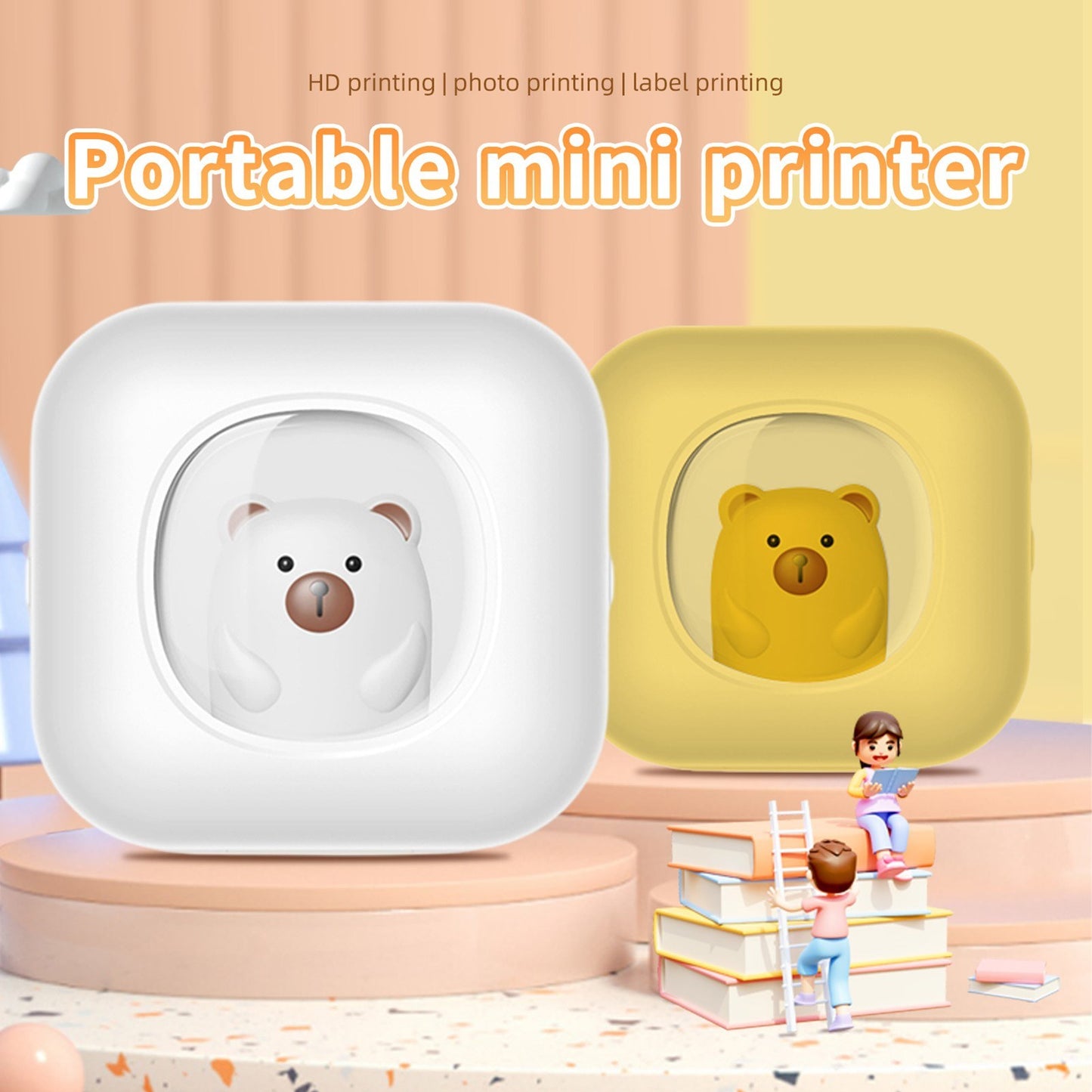 Wireless Mini Pocket Thermal Photo Printer & Label Maker with Paper Roll (57x25mm)