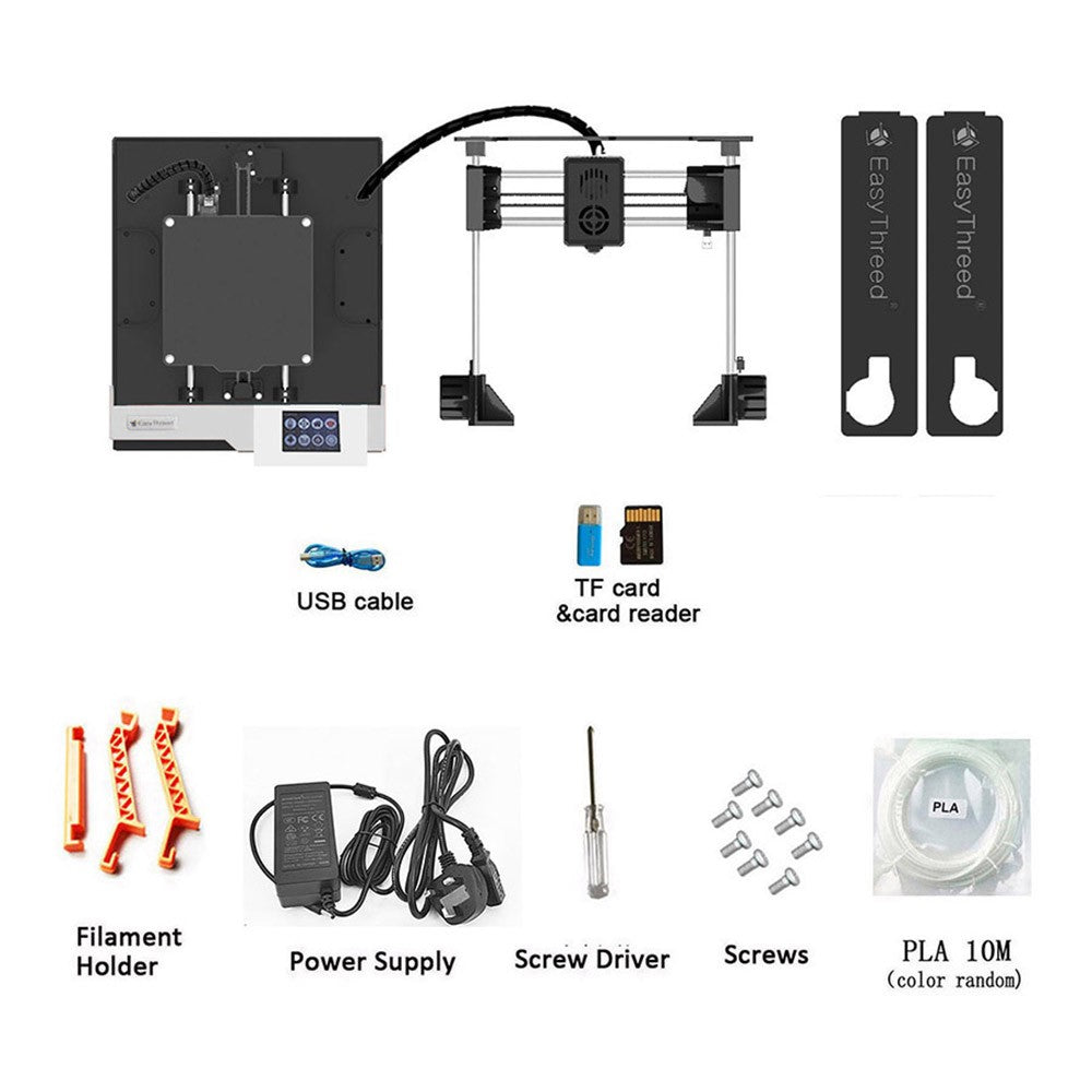 EasyThreed K6 Plus 3D Printer, FDM Desktop Machine 150x150x150mm for Beginners, Includes 10m PLA Filament