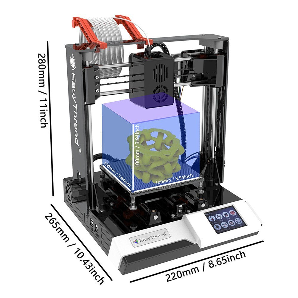 EasyThreed K6 Plus 3D Printer, FDM Desktop Machine 150x150x150mm for Beginners, Includes 10m PLA Filament