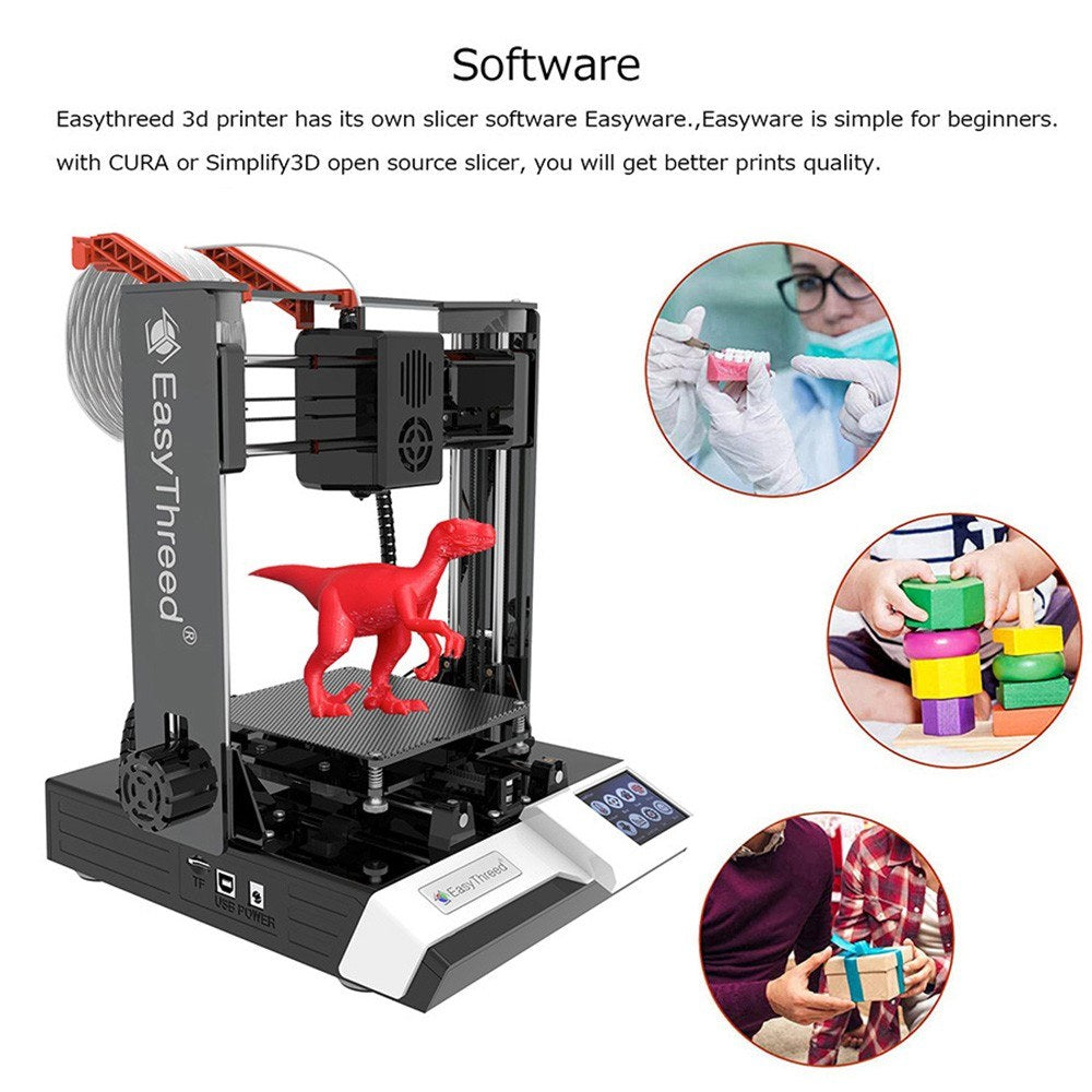 EasyThreed K6 Plus 3D Printer, FDM Desktop Machine 150x150x150mm for Beginners, Includes 10m PLA Filament