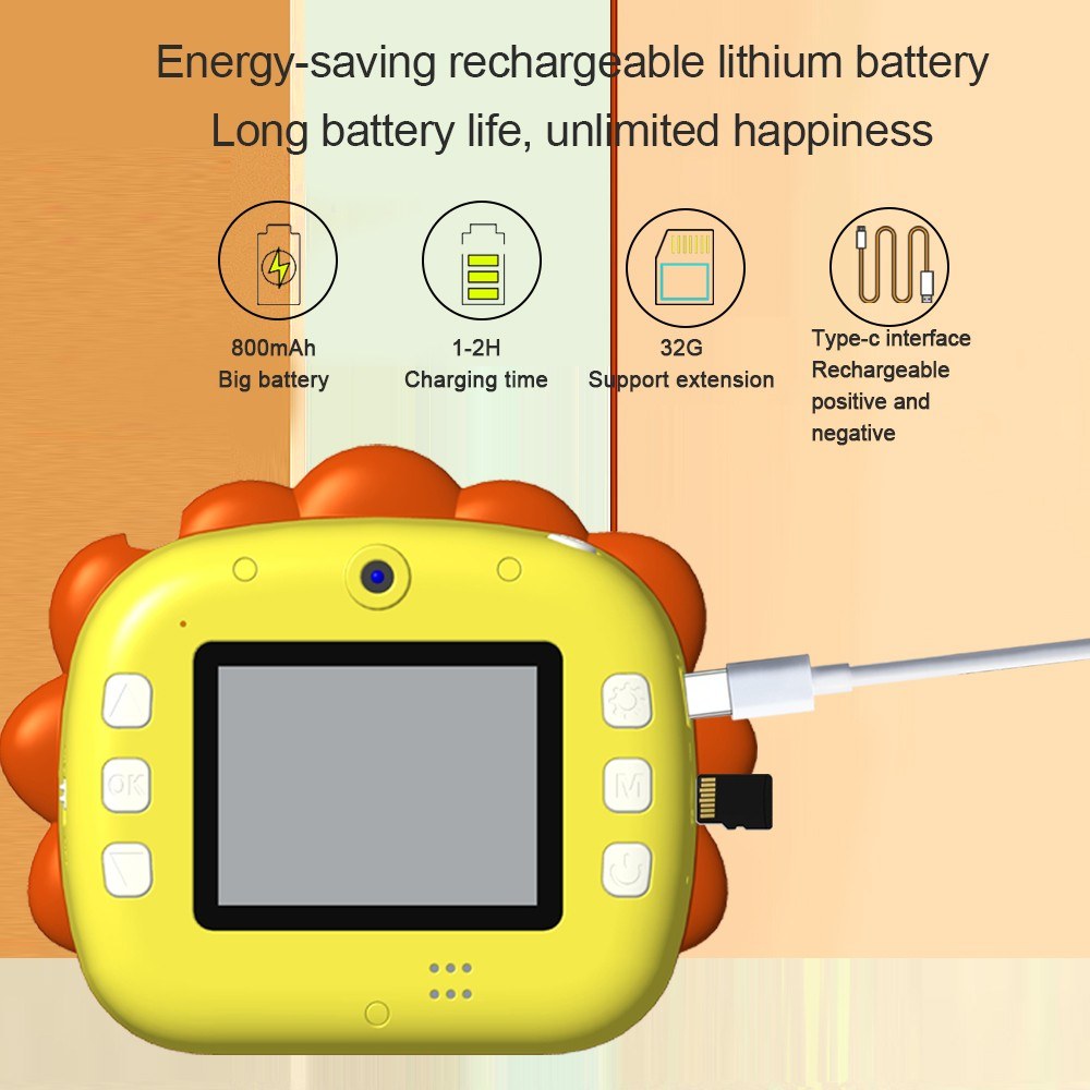 Instant Print Kids Camera with 3 Paper Rolls - Educational Toy & Gift for Toddler Travel