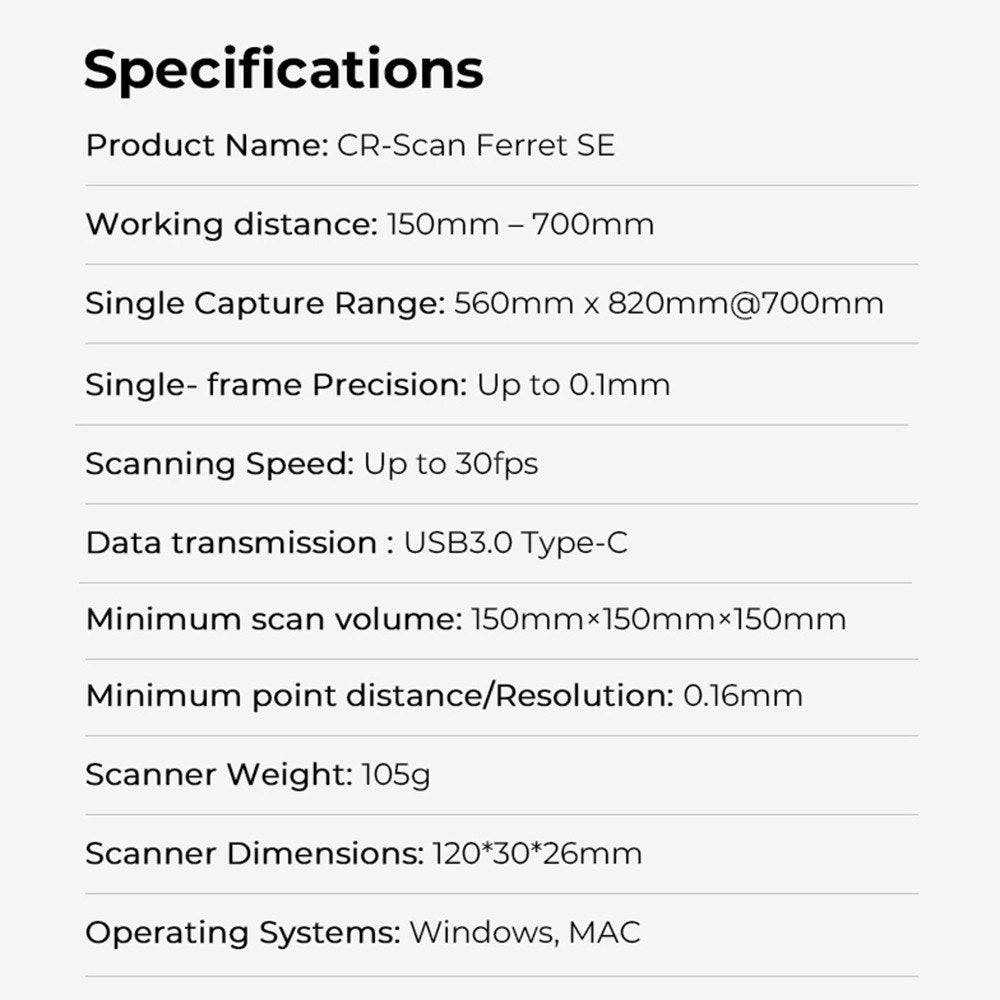 Creality CR-Scan Ferret SE Handheld Portable 3D Scanner