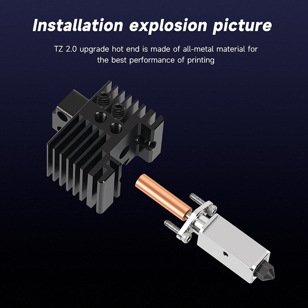 High-Temp Stabilized Extruder Hotend V2.0 for Bambu Lab X1C P1P 3D Printers