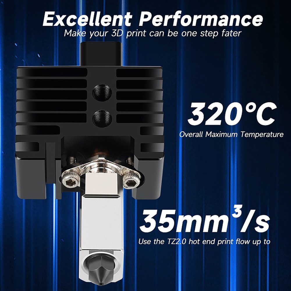 High-Temp Stabilized Extruder Hotend V2.0 for Bambu Lab X1C P1P 3D Printers