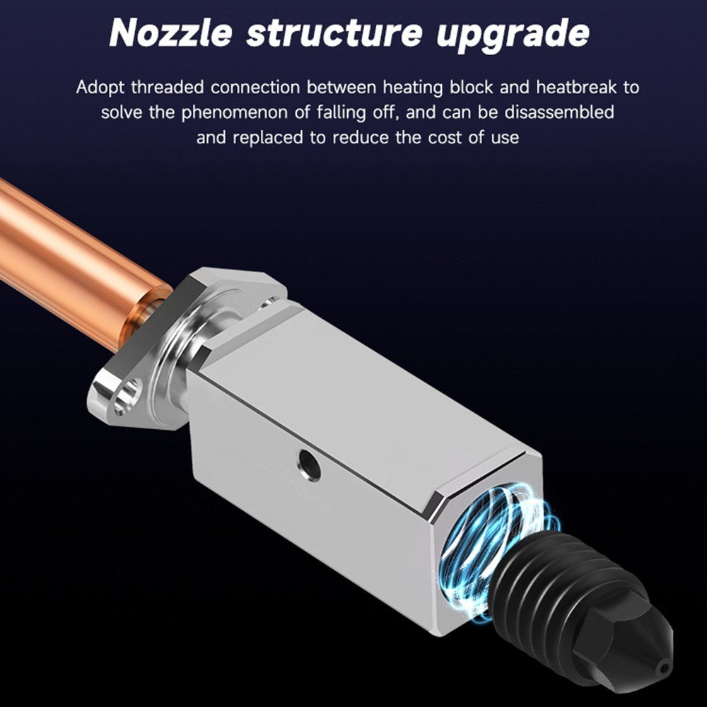 High-Temp Stabilized Extruder Hotend V2.0 for Bambu Lab X1C P1P 3D Printers