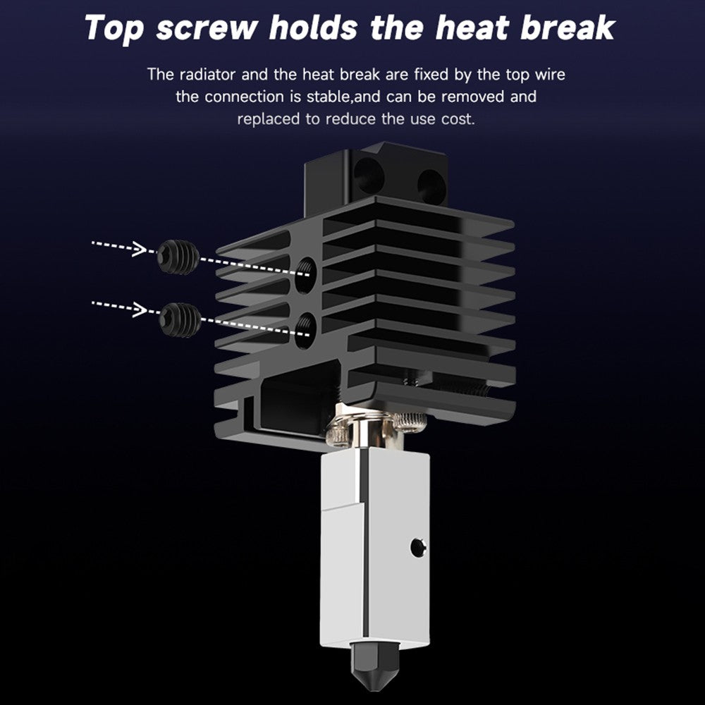 High-Temp Stabilized Extruder Hotend V2.0 for Bambu Lab X1C P1P 3D Printers