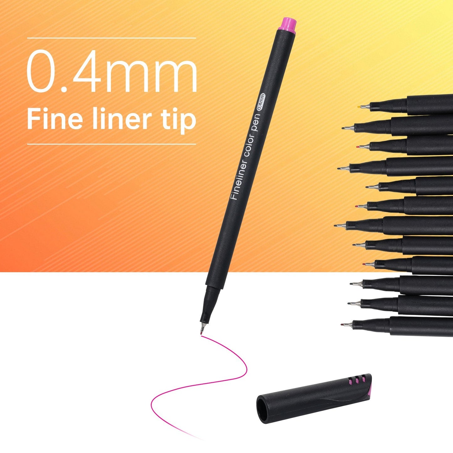 Pen Adapter with 12-Color Fineliners for Explore Air/Maker Series - 0.4mm Fine Point