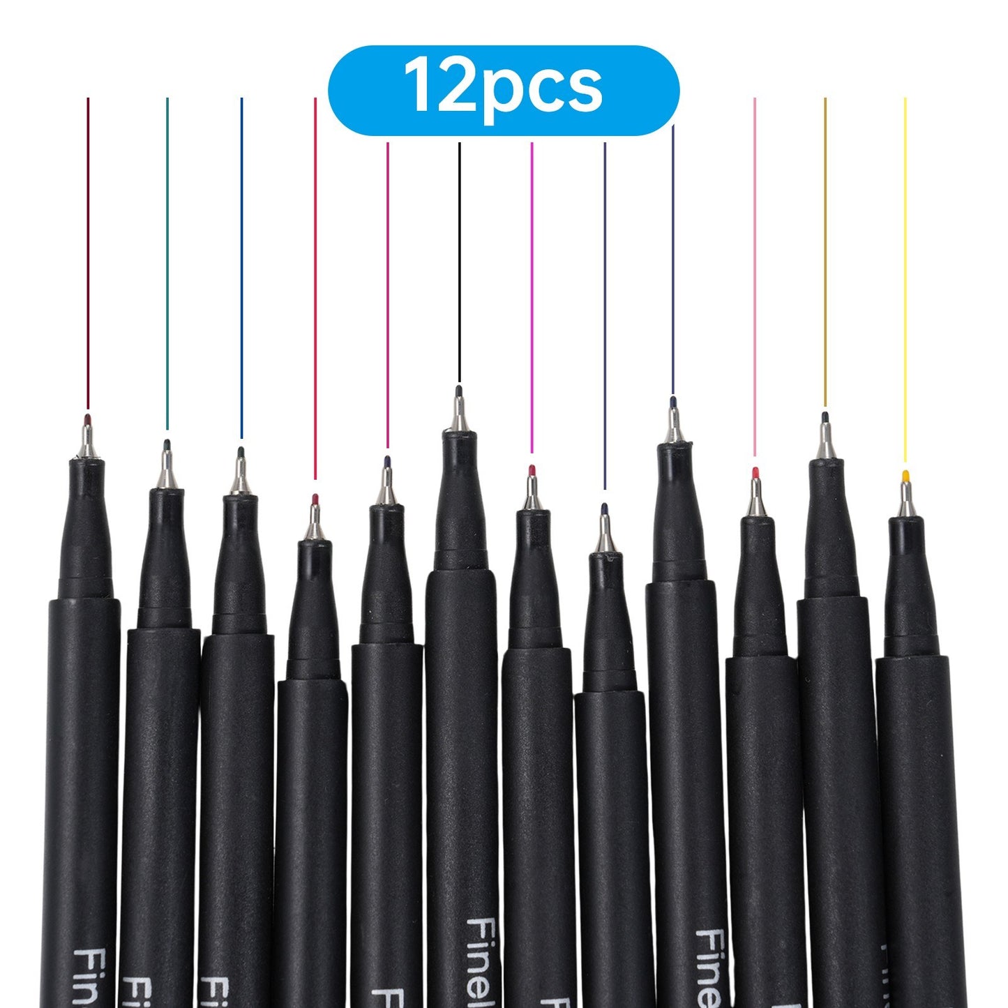 Pen Adapter with 12-Color Fineliners for Explore Air/Maker Series - 0.4mm Fine Point